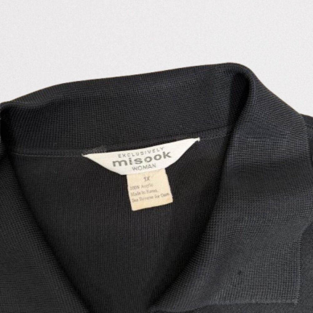 Exclusively Misook Black Open Front Cardigan Side… - image 5